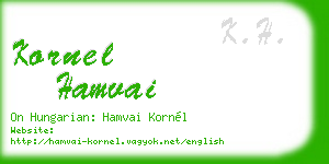 kornel hamvai business card