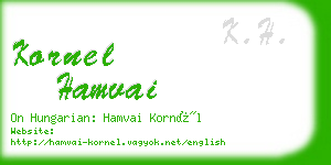 kornel hamvai business card